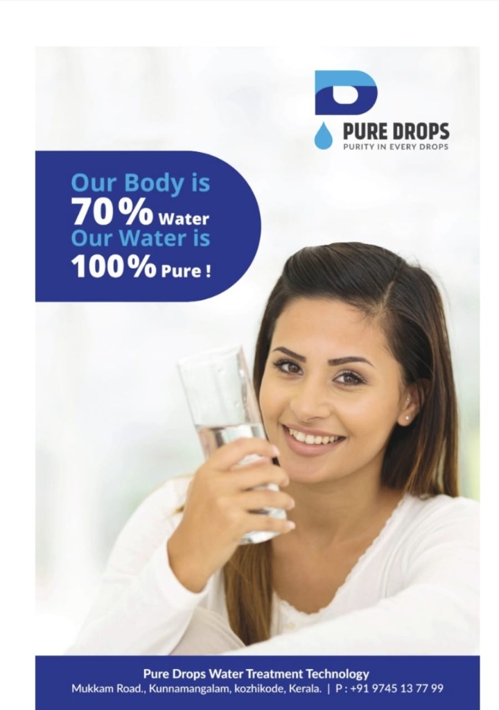 Our Body is 70% Water, Our Water is 100% Pure! - Pure Drops RO